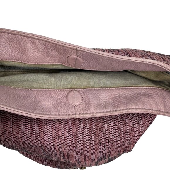 Elliott‎ Lucca Pink Woven Leather Tote Hobo Shoulder Bag - Picture 4 of 12